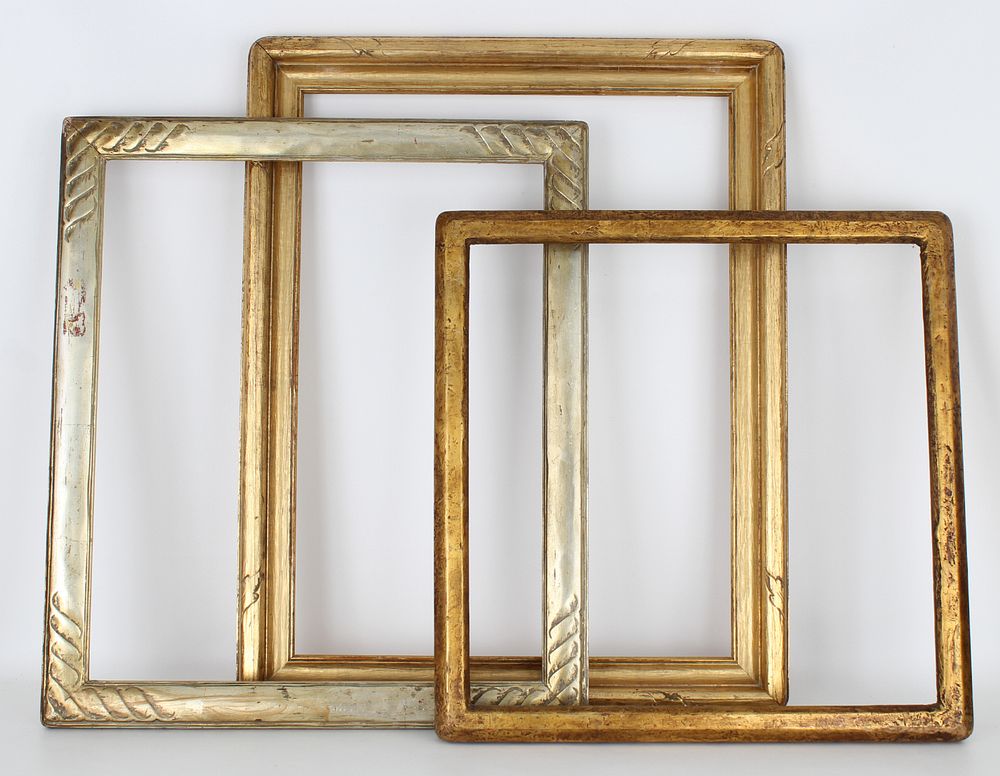 Appraisal: Early th C Arts Crafts Carved Frames Early th C