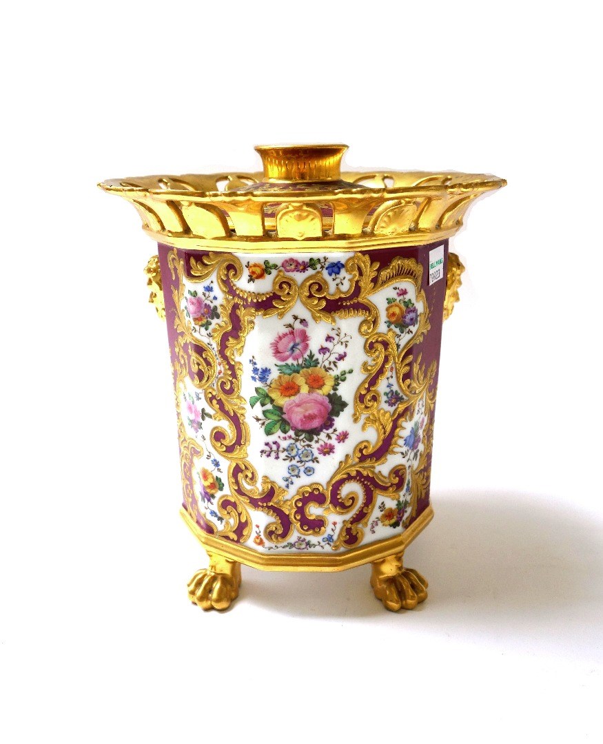 Appraisal: A French porcelain pot pourri vase and cover mid th