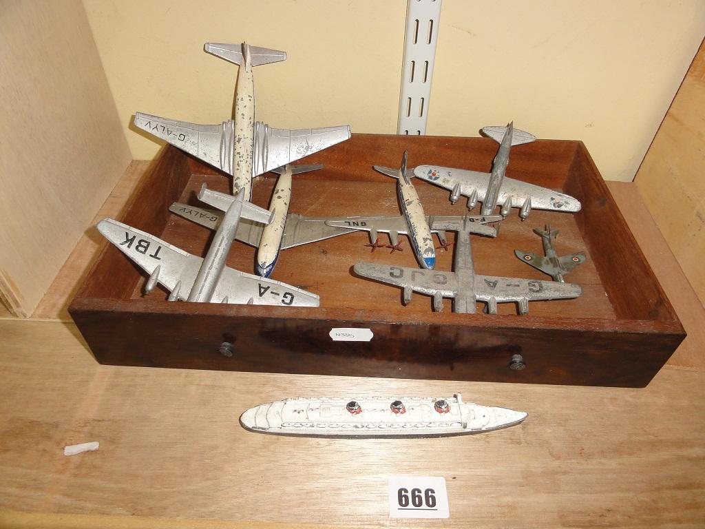 Appraisal: Seven Dinky die cast aeroplanes including a Comet an American