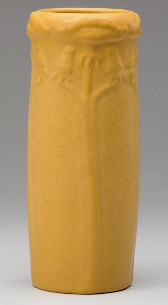 Appraisal: VAN BRIGGLE Early vase embossed with tall trees under matte