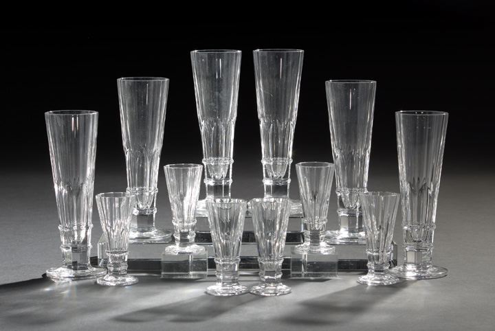 Appraisal: Set of Twelve Riedel Glass Works Panel-Cut Flutes ca -