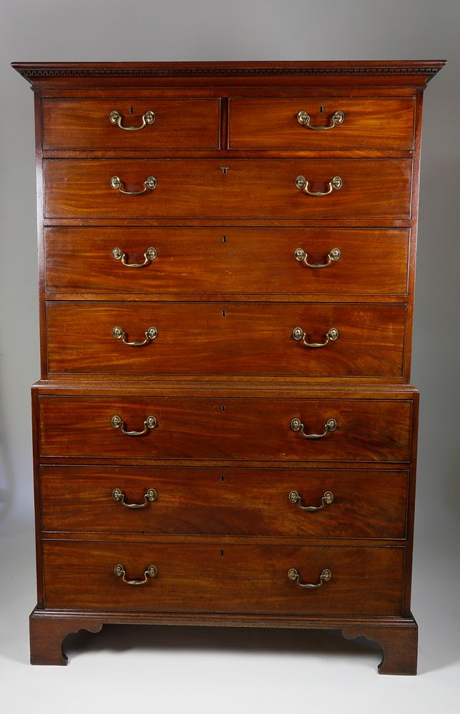 Appraisal: George III English Mahogany Chest on Chest th Century George