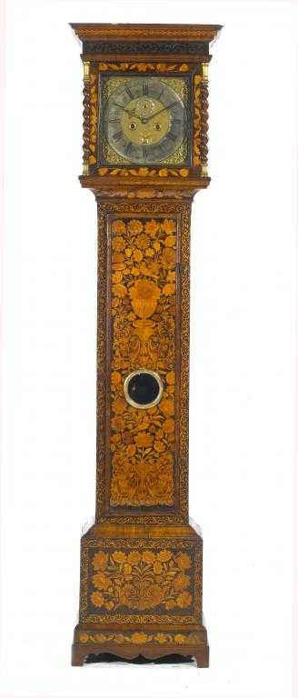 Appraisal: A WILLIAM III WALNUT AND MARQUETRY LONGCASE CLOCK the wheatear