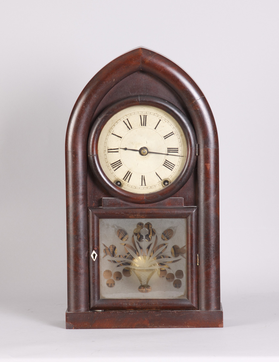 Appraisal: Brewster Ingraham Beehive Shelf Clock Mahogany case with original finish