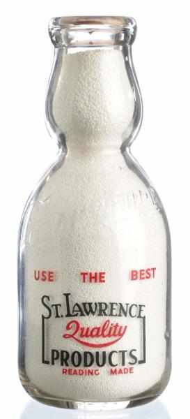 Appraisal: St Lawrence Quality Products Milk Bottle Description This bottle is