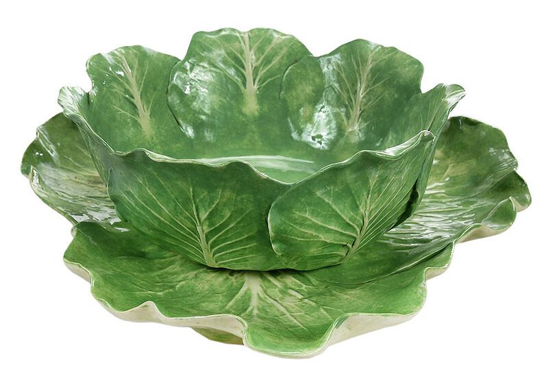 Appraisal: Dodie Thayer Lettuce Ware Bowl and Platter Palm Beach Florida