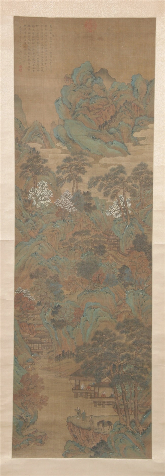 Appraisal: ATTRIBUTED TO WEN WEI MING Chinese Ming Dynasty Riverscape Signed