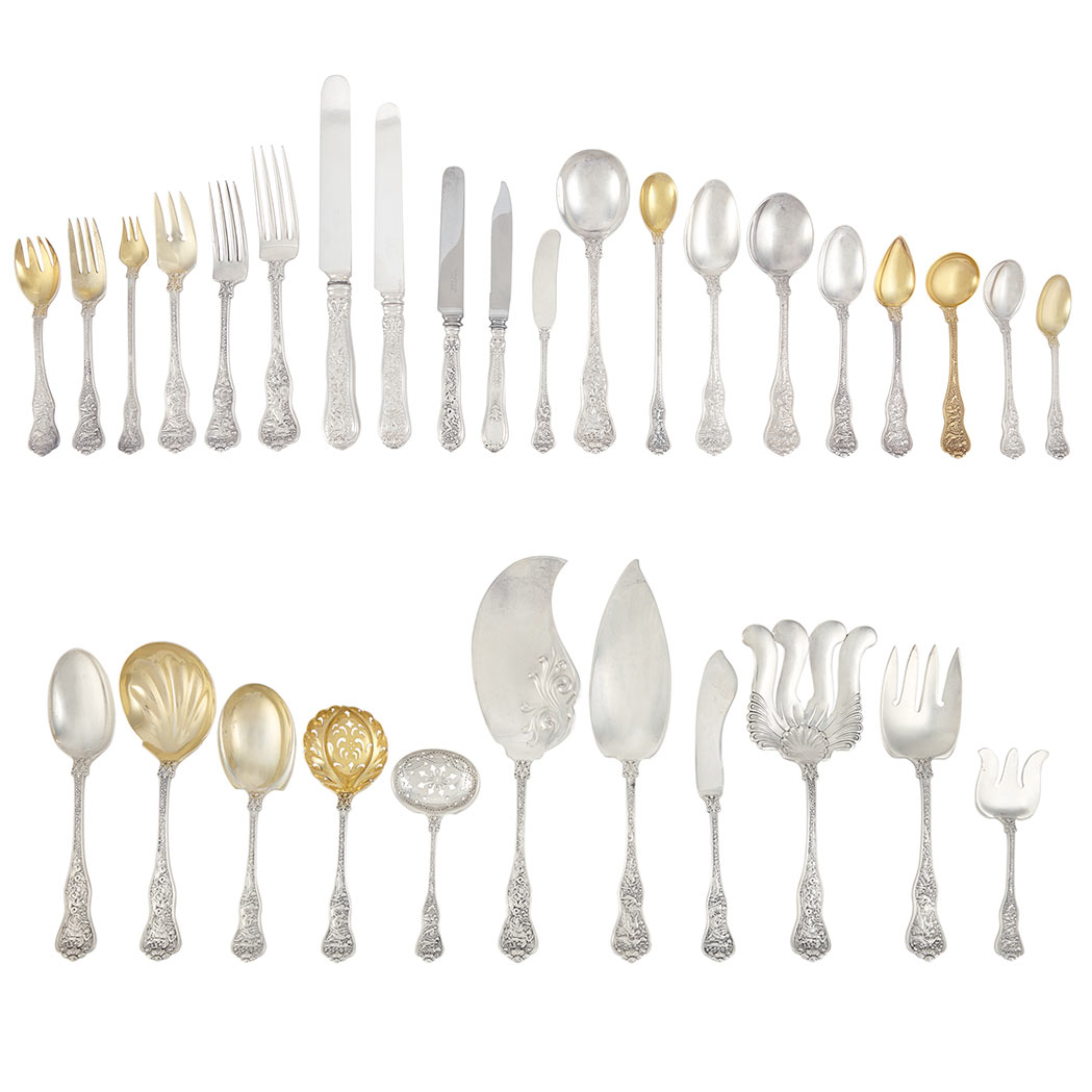 Appraisal: Tiffany Co Sterling Silver and Parcel Gilt Flatware Service In