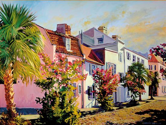 Appraisal: Margaret Peterson South Carolina th century CHALMERS STREET CHARLESTON oil