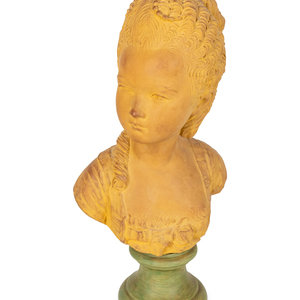 Appraisal: A French Terracotta Portrait Bust of Young Girl TH CENTURY