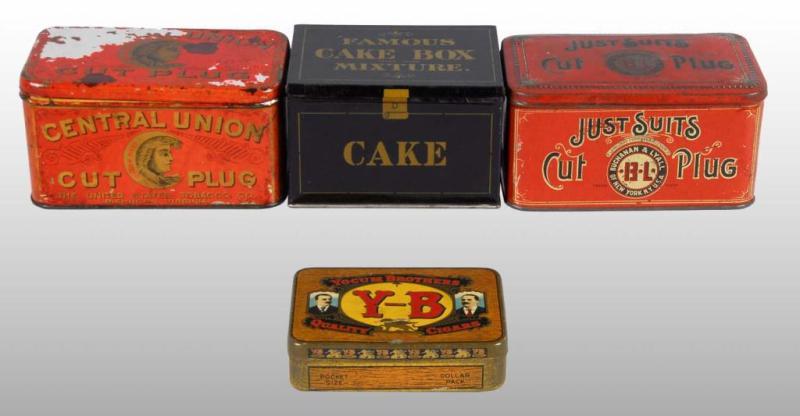 Appraisal: Lot of Tobacco Tins Description Includes brands Yocum Brothers Cake