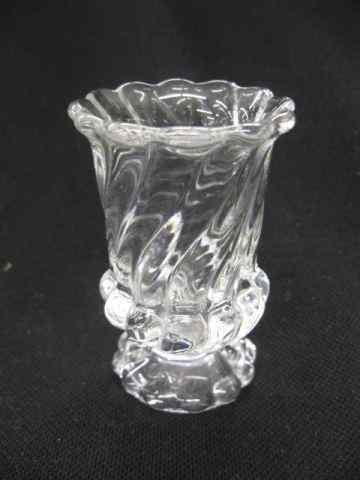 Appraisal: Baccarat Crystal Toothpick Holder swirl decor '' signed excellent