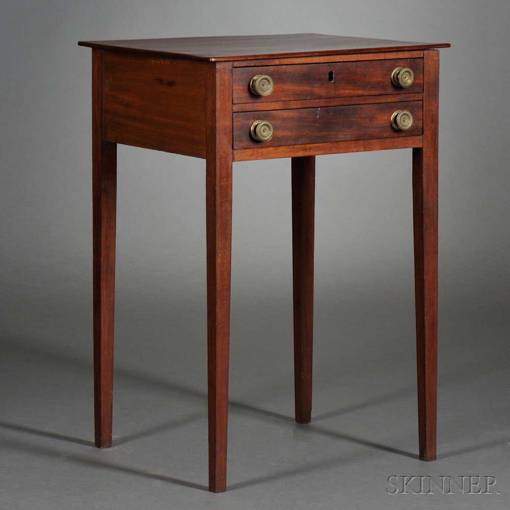 Appraisal: Federal Mahogany Worktable probably Massachusetts c - the rectangular top