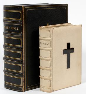 Appraisal: HOLY BIBLE SPECIAL EDITION H Cover inset with stone cross