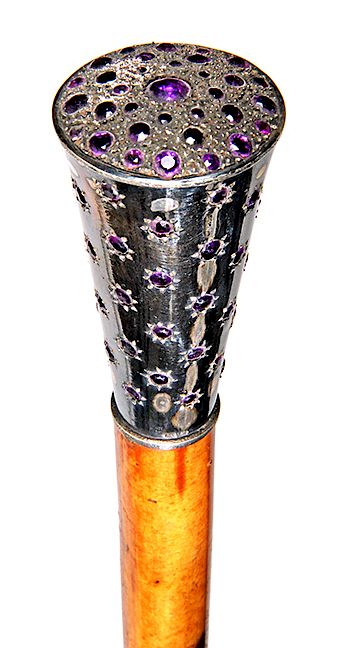 Appraisal: Amethyst and Silver Dress Cane- Ca Last half of th