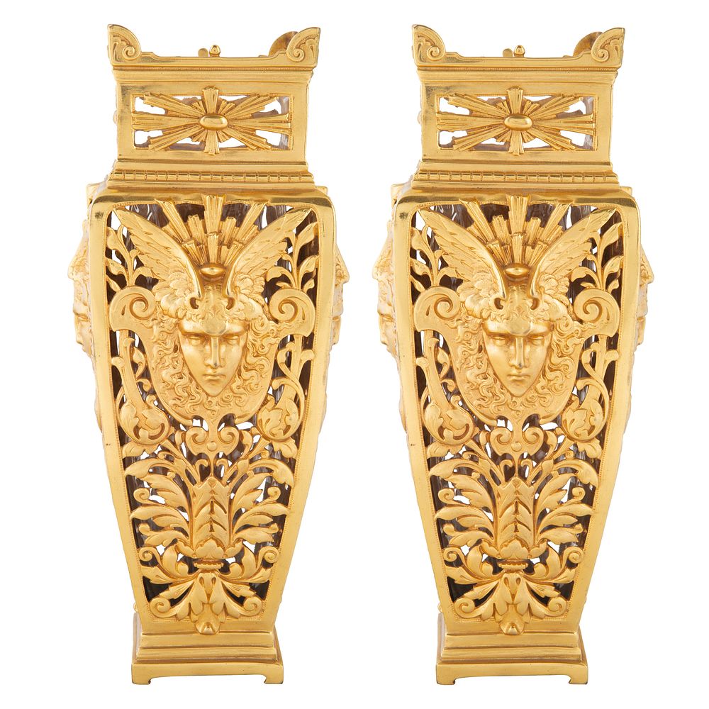 Appraisal: A PAIR OF CONTINENTAL ORMOLU VASES TH CENTURY A PAIR