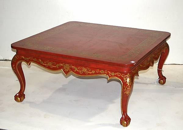 Appraisal: A George III style chinoiserie decorated low table th century