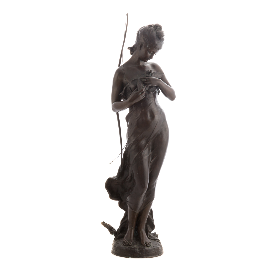 Appraisal: After H Moreau Diana bronze modeled as Goddess of the