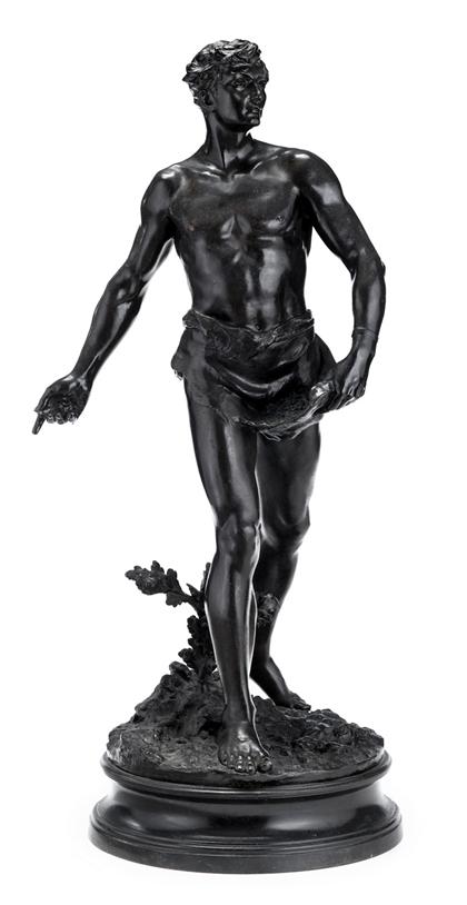 Appraisal: Adriene Etienne Gaudez French - the sower Bronze dark brown