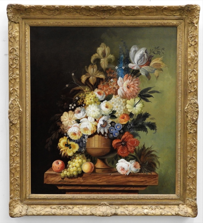 Appraisal: JEANNINE ALBERT O C CLASSICAL STILL LIFE PAINTING France b