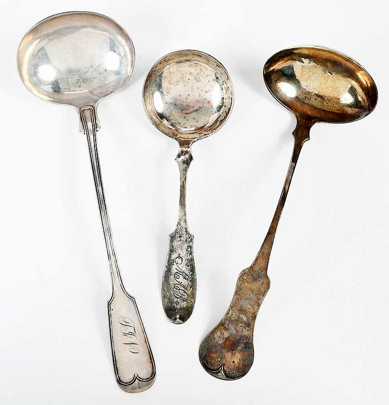 Appraisal: Kentucky Coin Silver Ladles American th century all with fiddle