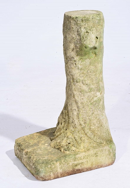 Appraisal: AN EARLY MARBLE PEDESTAL of trunk form with foliate decoration