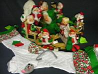 Appraisal: ANNALEE CHRISTMAS DOLLS This lot has Christmas dolls and small