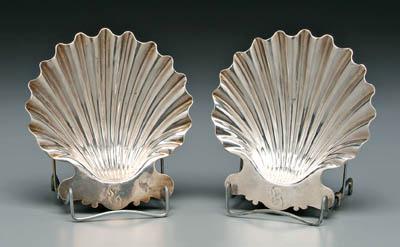 Appraisal: Pair English silver shell dishes each shell form with two