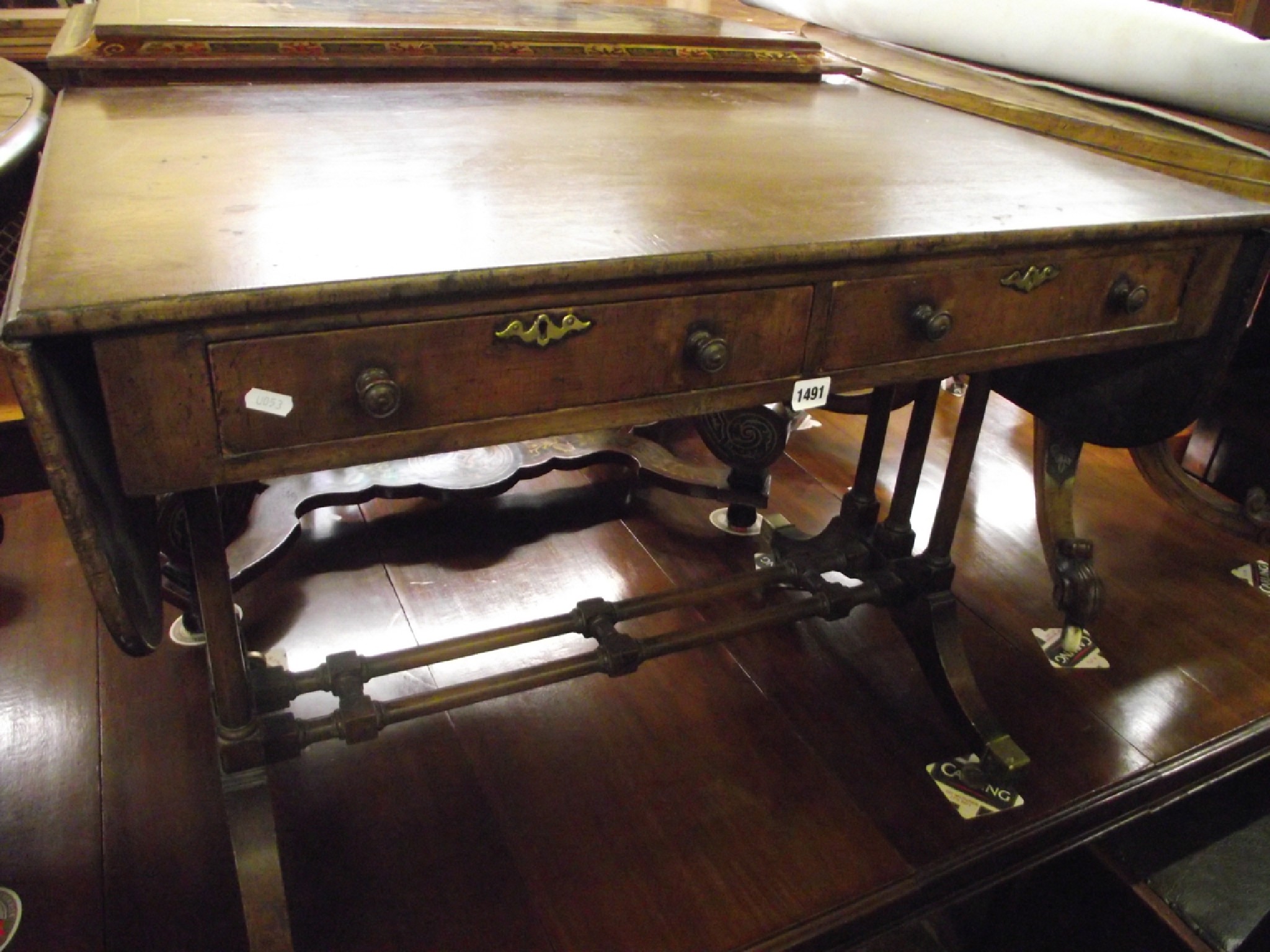 Appraisal: A Regency mahogany sofa table of usual form the rectangular