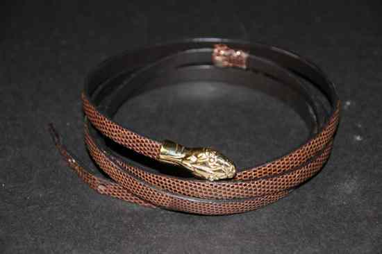 Appraisal: YVES SAINT LAURENT BROWN LIZARD DOUBLE WRAP BELT Made in