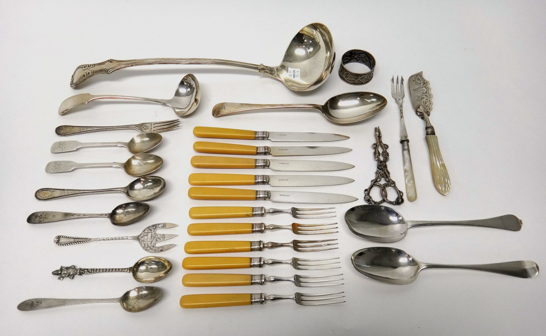 Appraisal: Silver Foreign and plated wares comprising a butter knife with