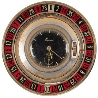 Appraisal: Roulette Watch and Roulette Paper Weight Emerson Watch with Greyhounds