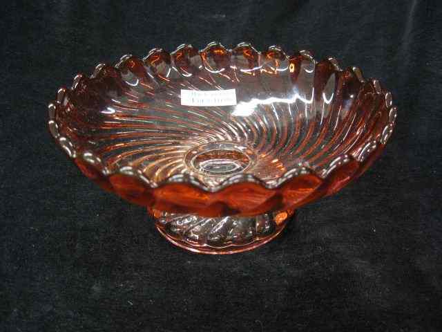 Appraisal: Baccarat Rose Tiente Crystal Dish swirl design pedestal base ''