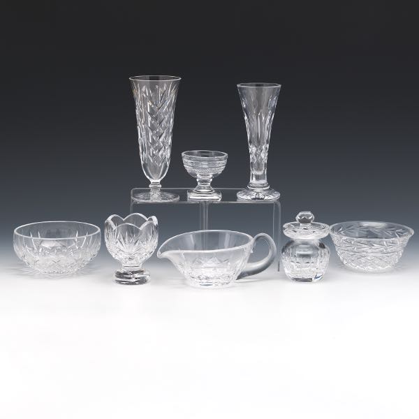 Appraisal: EIGHT WATERFORD CRYSTAL TABLE ARTICLES Consisting of eight crystal pieces