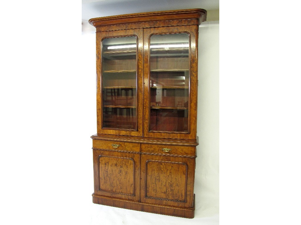 Appraisal: A Victorian mahogany bookcase on chiffonier base the moulded cornice