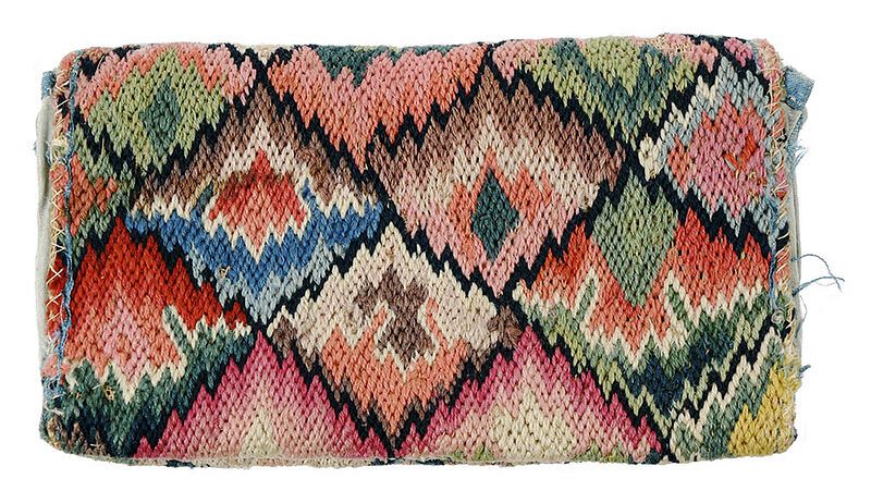 Appraisal: American th Century Wool and Silk Wallet New England circa