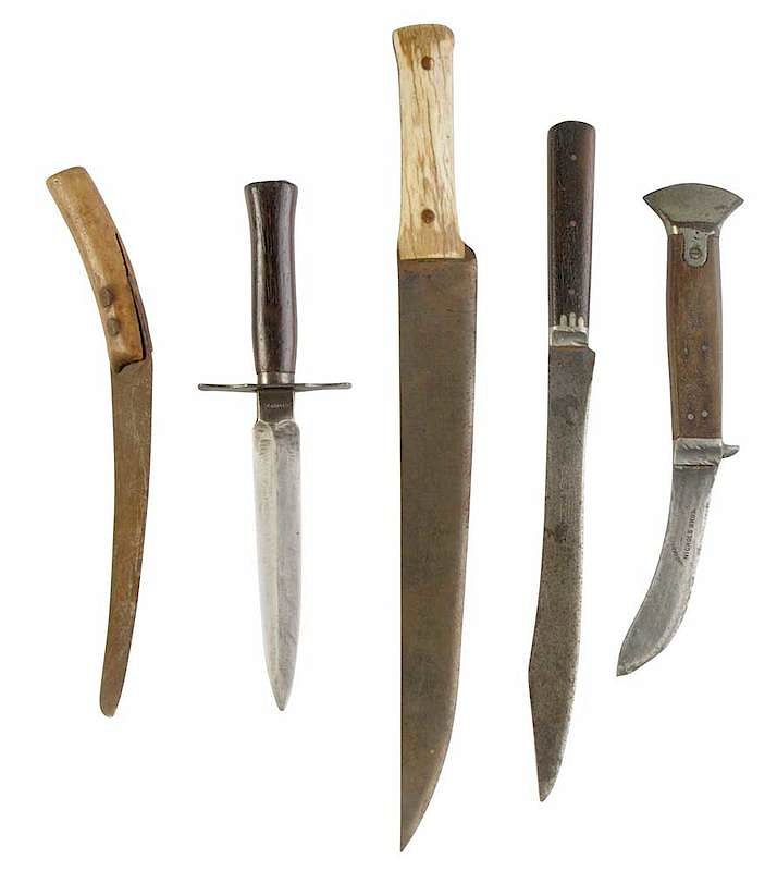 Appraisal: Five Vintage Knives late th early th century four with