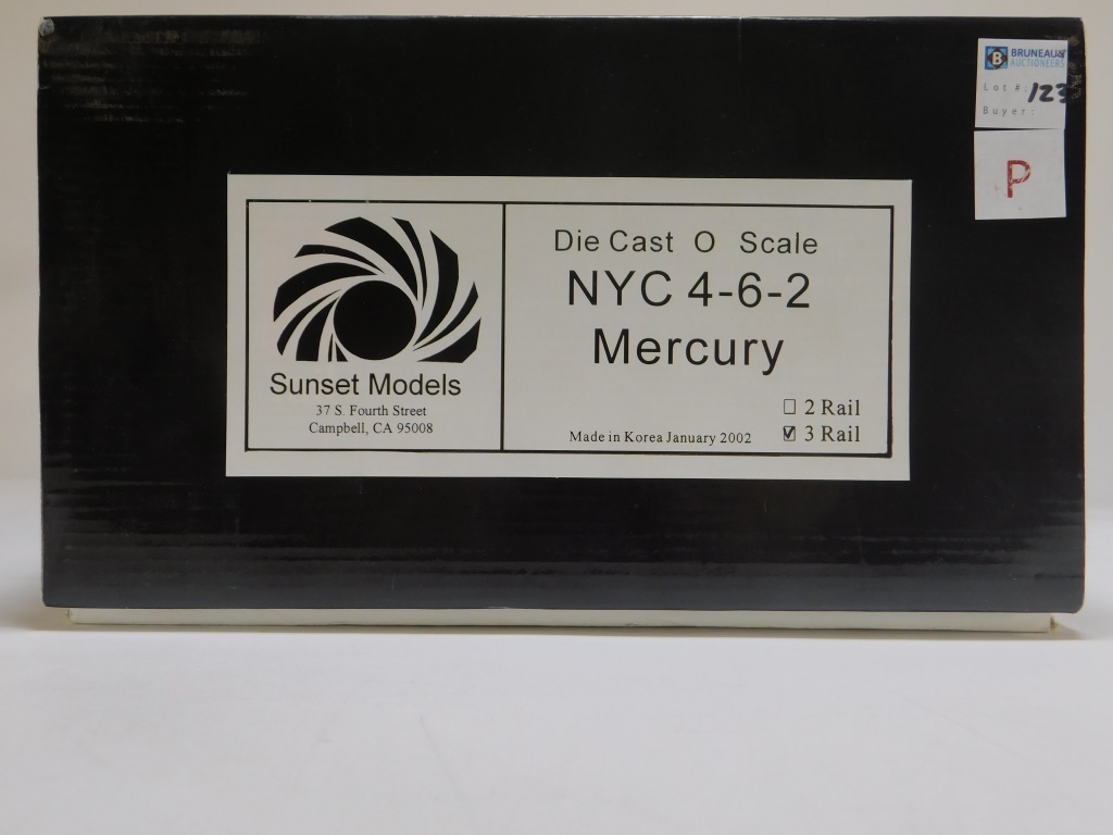 Appraisal: SUNSET RD RAIL NYC MERCURY ENGINE TRAIN MODEL Three rail