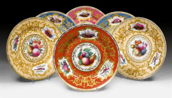 Appraisal: SET OF SIX DESSERT PLATES St Petersburg Nicholas I circa