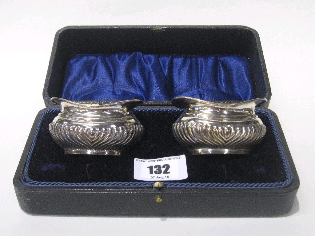 Appraisal: Cased pair of silver salts Birmingham