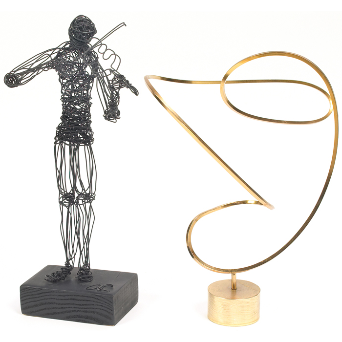 Appraisal: Harold Kerr sculpture brass biomorphic form over a solid brass