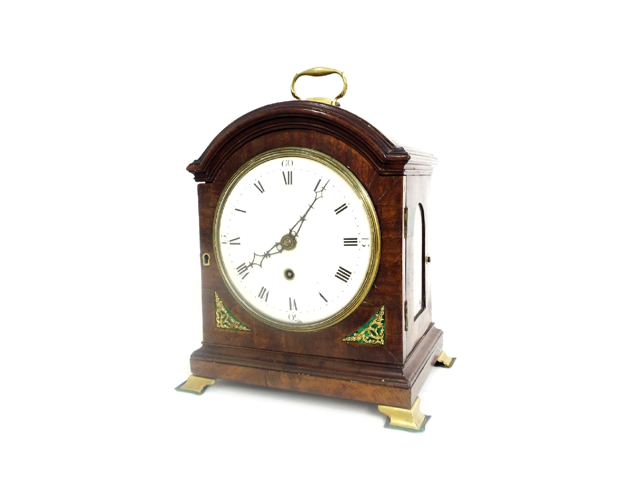 Appraisal: Good English mahogany single fusee bracket clock the foliate engraved