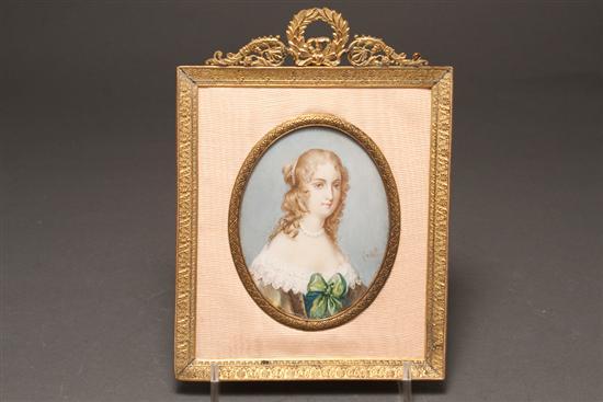 Appraisal: Attributed to Filipo Castelli Italian - Portrait miniature of Madame