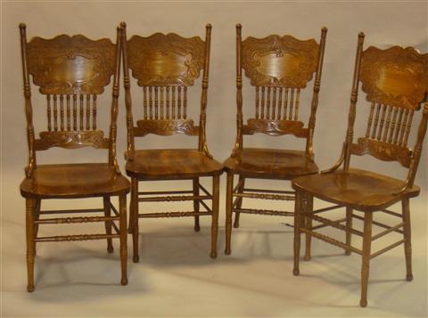 Appraisal: SET OF FOUR AMERICAN PRESSED CHAIRS h w d in