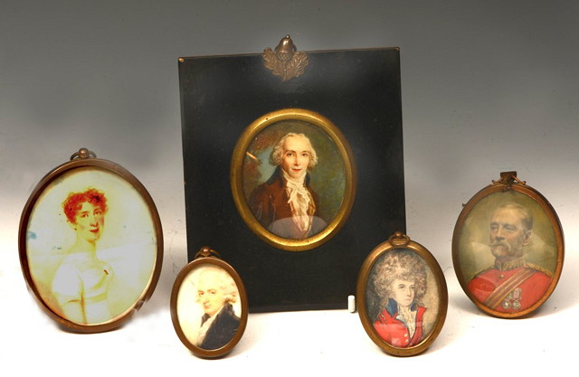 Appraisal: EDWARD MILESAn oval miniature study of a gentleman three other