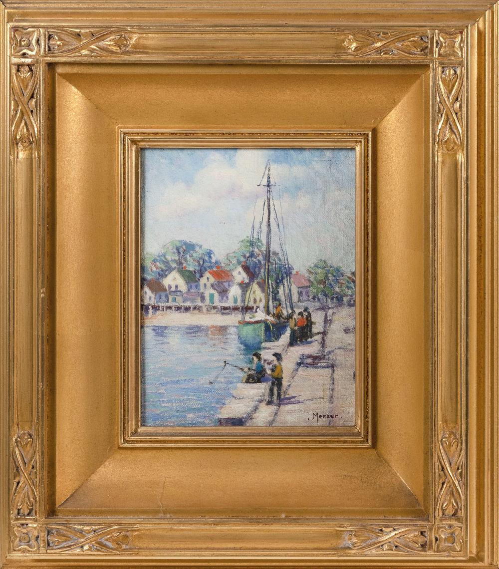 Appraisal: LILLIAN BURK MEESER PENNSYLVANIA MICHIGAN - FISHING OFF THE WHARF