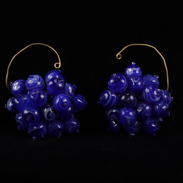 Appraisal: Coppola E Toppo Haute Couture Designer Blue Glass Beaded Cluster