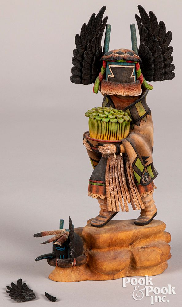 Appraisal: Adrian Poleahla carved Hopi kachina doll Adrian Poleahla carved Hopi