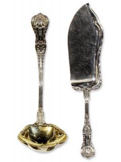 Appraisal: Gorham sterling silver oyster ladle and fish server in the