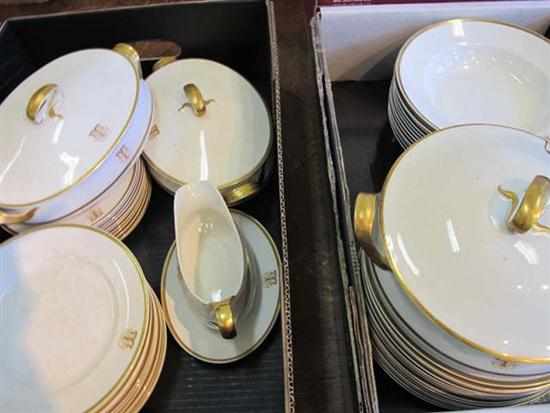 Appraisal: A MEAKIN GILT BORDERED PART DINNER SET INCL TUREENS